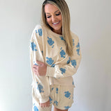 Emboidered Sweater & Short Set - White