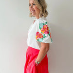 Embroidered Accent Top