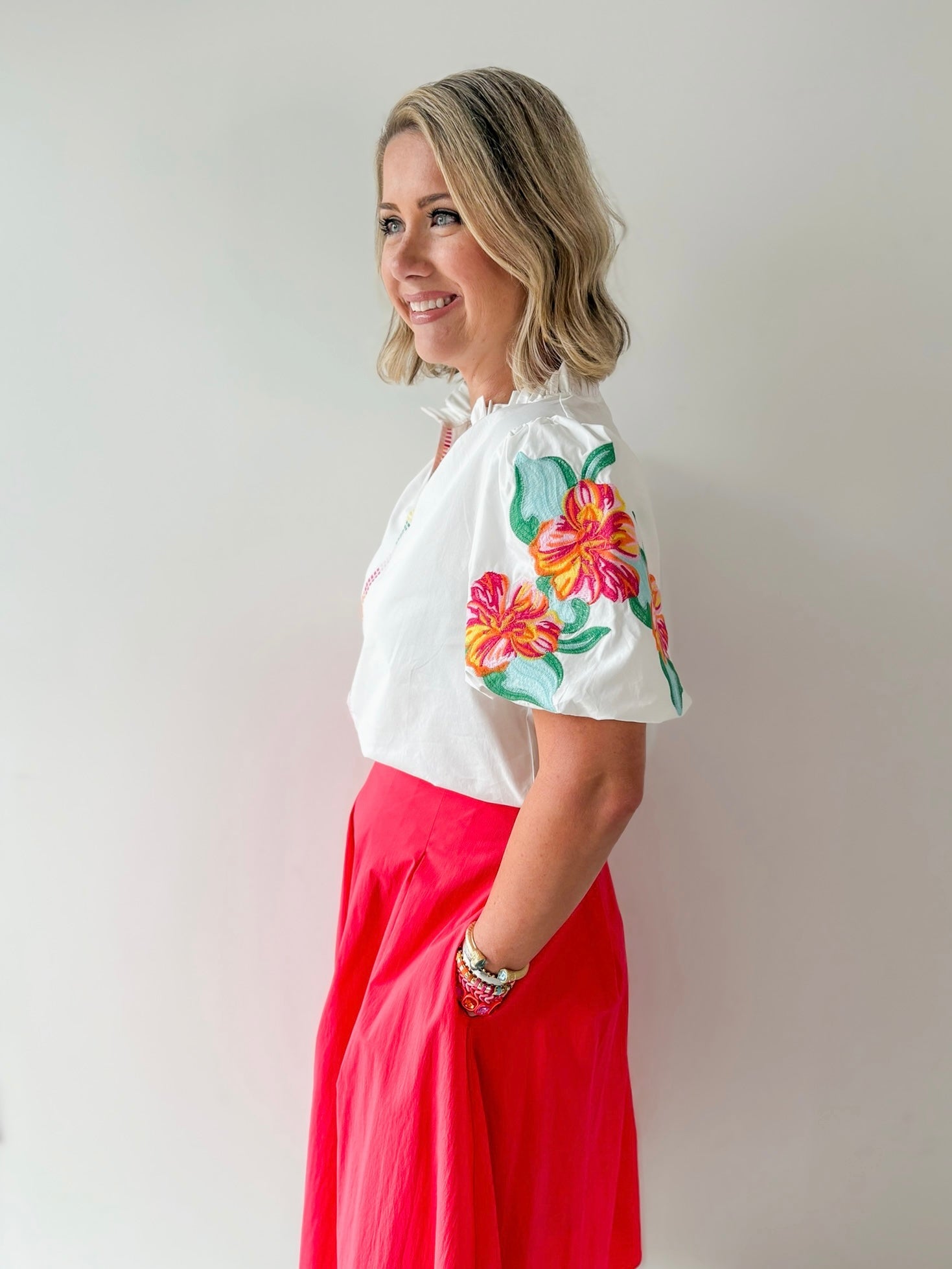 Embroidered Accent Top