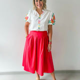 Embroidered Accent Top