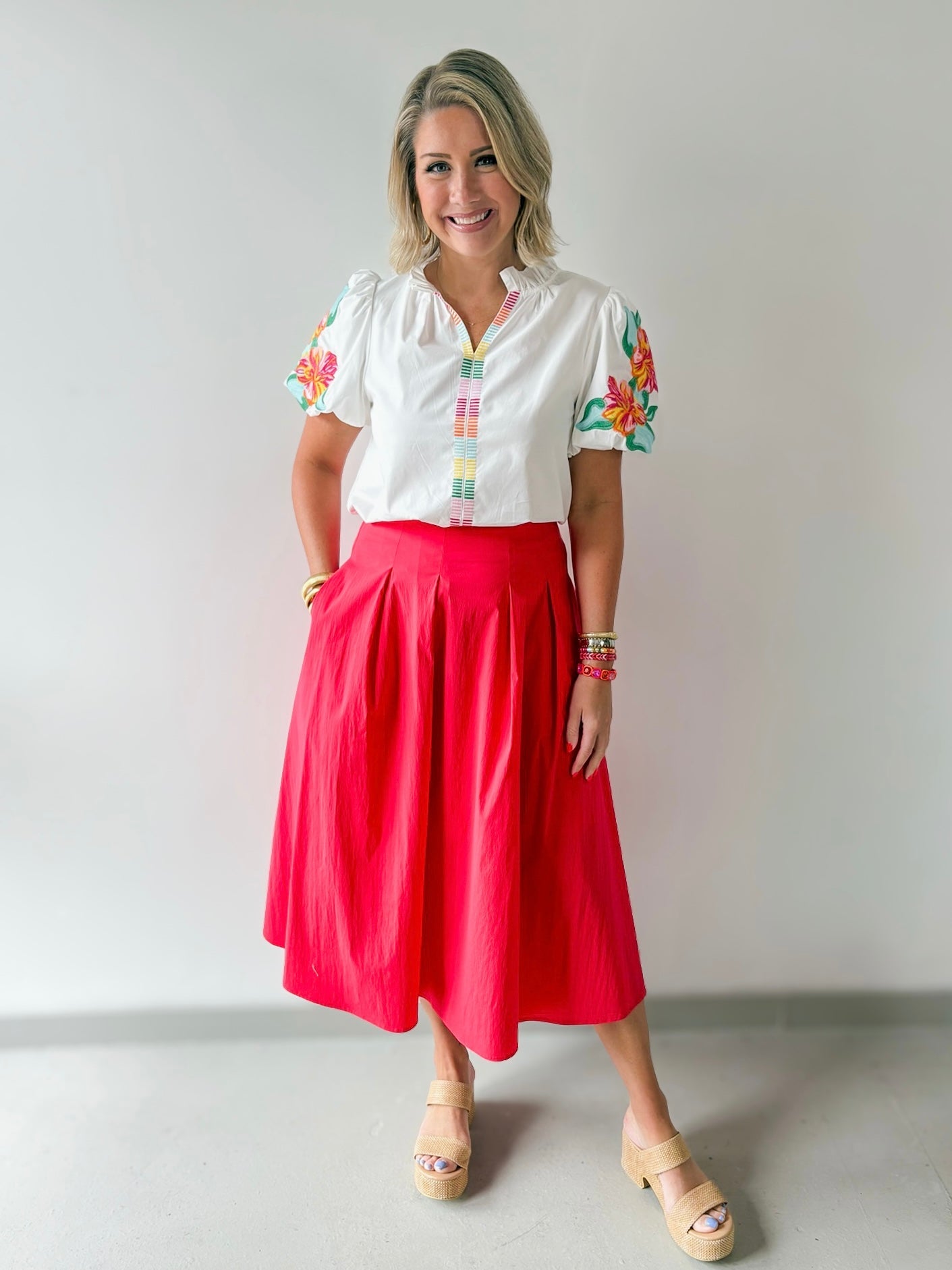 Embroidered Accent Top