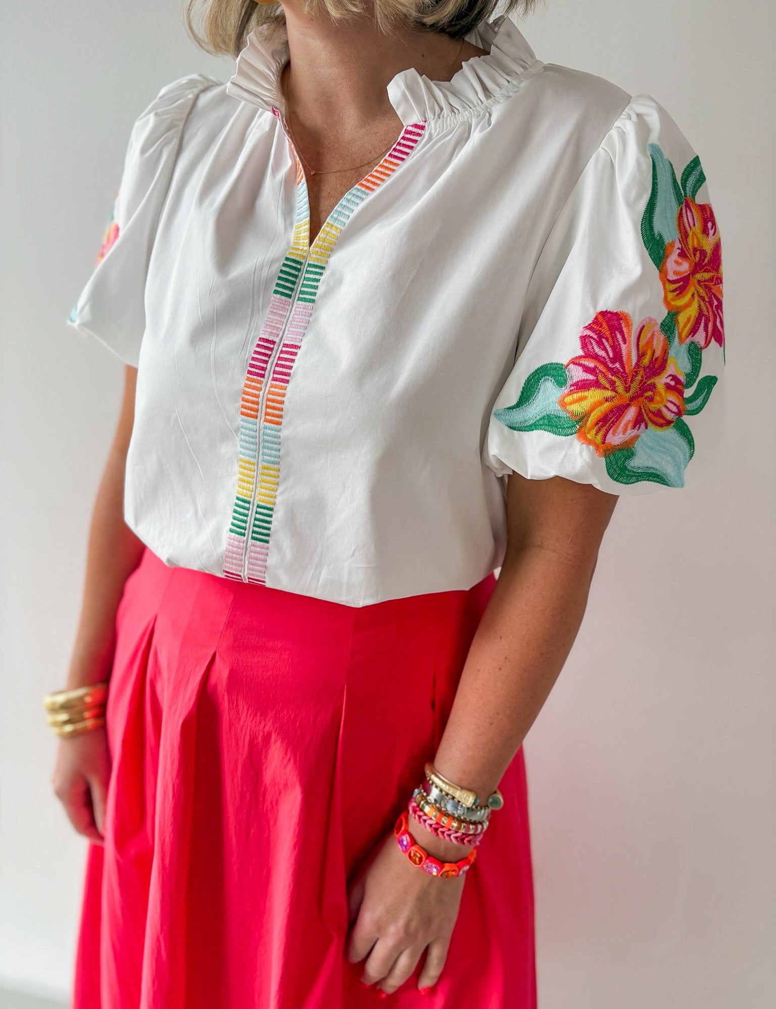 Embroidered Accent Top