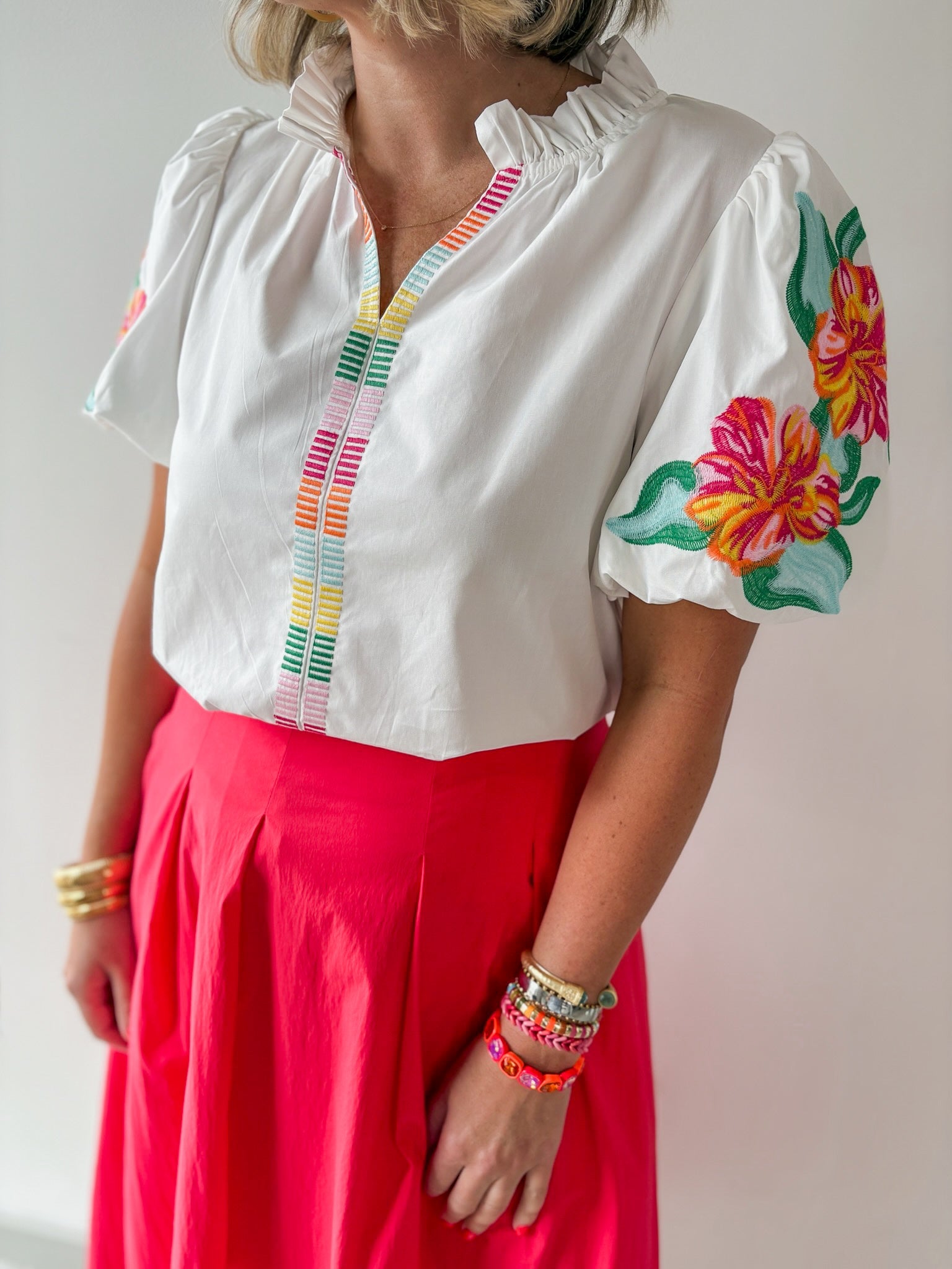 Embroidered Accent Top