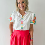 Embroidered Accent Top