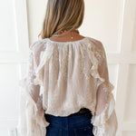 Embroidered Bubble Hem Top