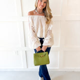 Embroidered Bubble Hem Top