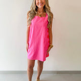 Embroidered Detail Dress - Pink & Orange