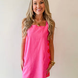 Embroidered Detail Dress - Pink & Orange