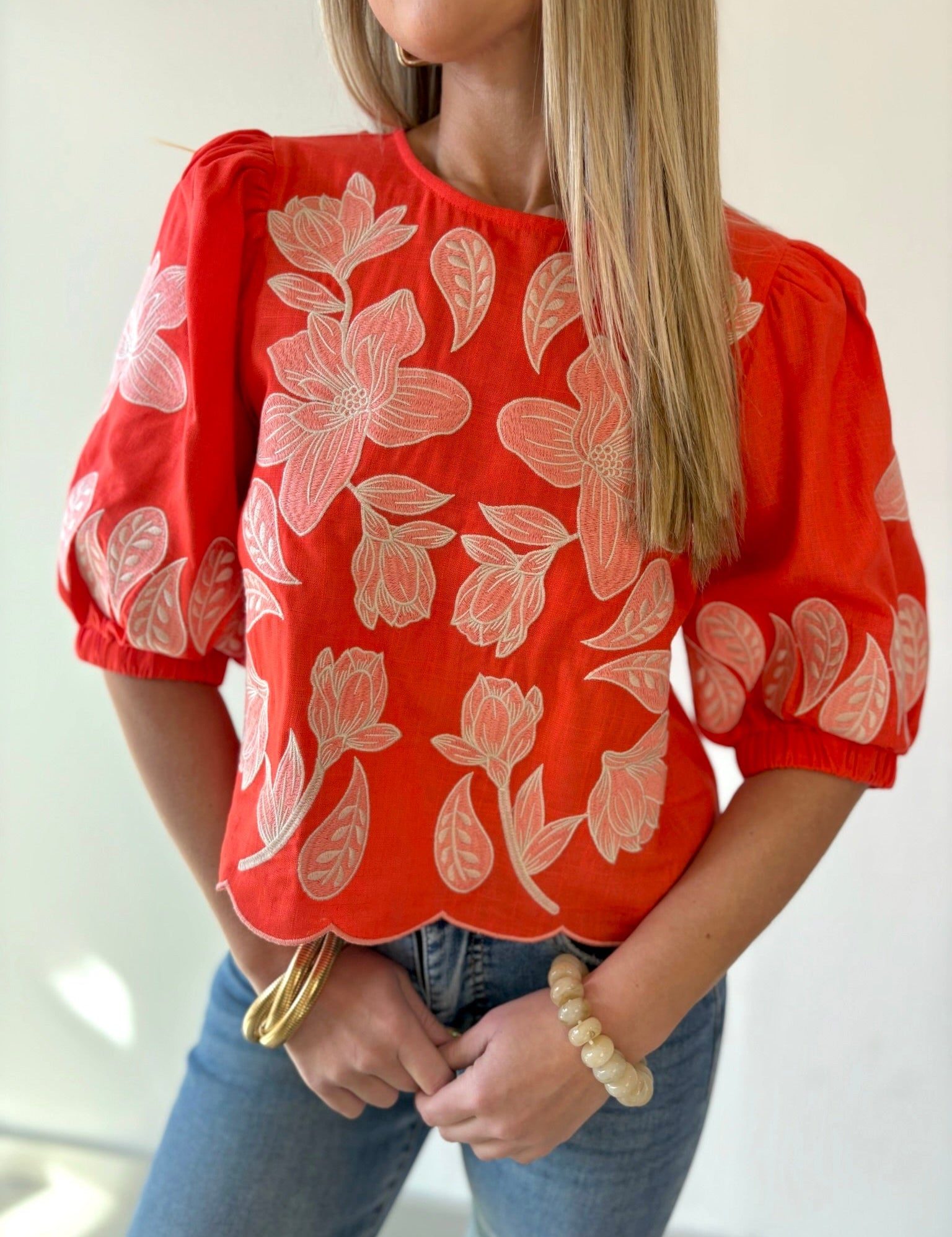 Embroidered Detail Top