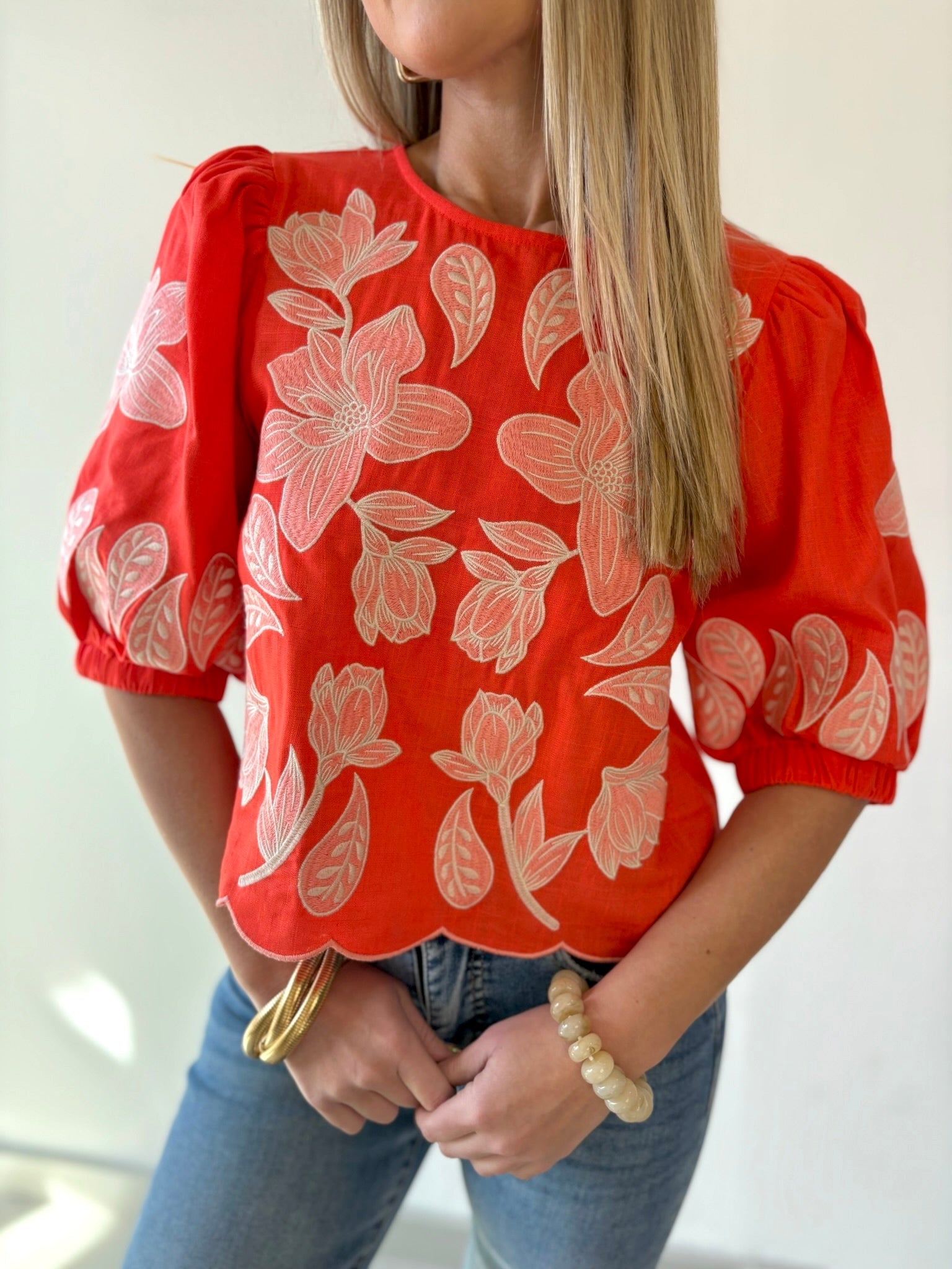Embroidered Detail Top