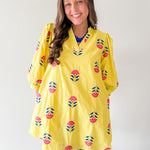 Embroidered Floral 3/4 Sleeve Dress