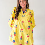 Embroidered Floral 3/4 Sleeve Dress