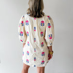 Embroidered Floral 3/4 Sleeve Dress