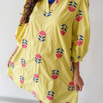 Embroidered Floral 3/4 Sleeve Dress