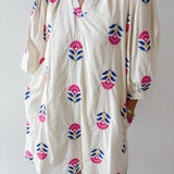 Embroidered Floral 3/4 Sleeve Dress