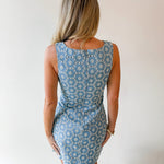 Embroidered Floral Light Denim Dress