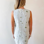 Embroidered Floral Light Denim Dress