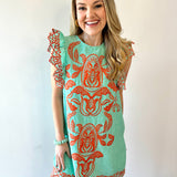 Embroidered Flutter Detailed Dress