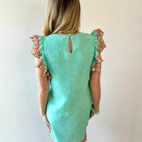 Embroidered Flutter Detailed Dress