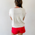 Embroidered Lobster Knit Top