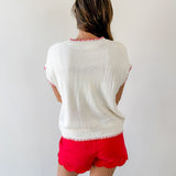 Embroidered Lobster Knit Top