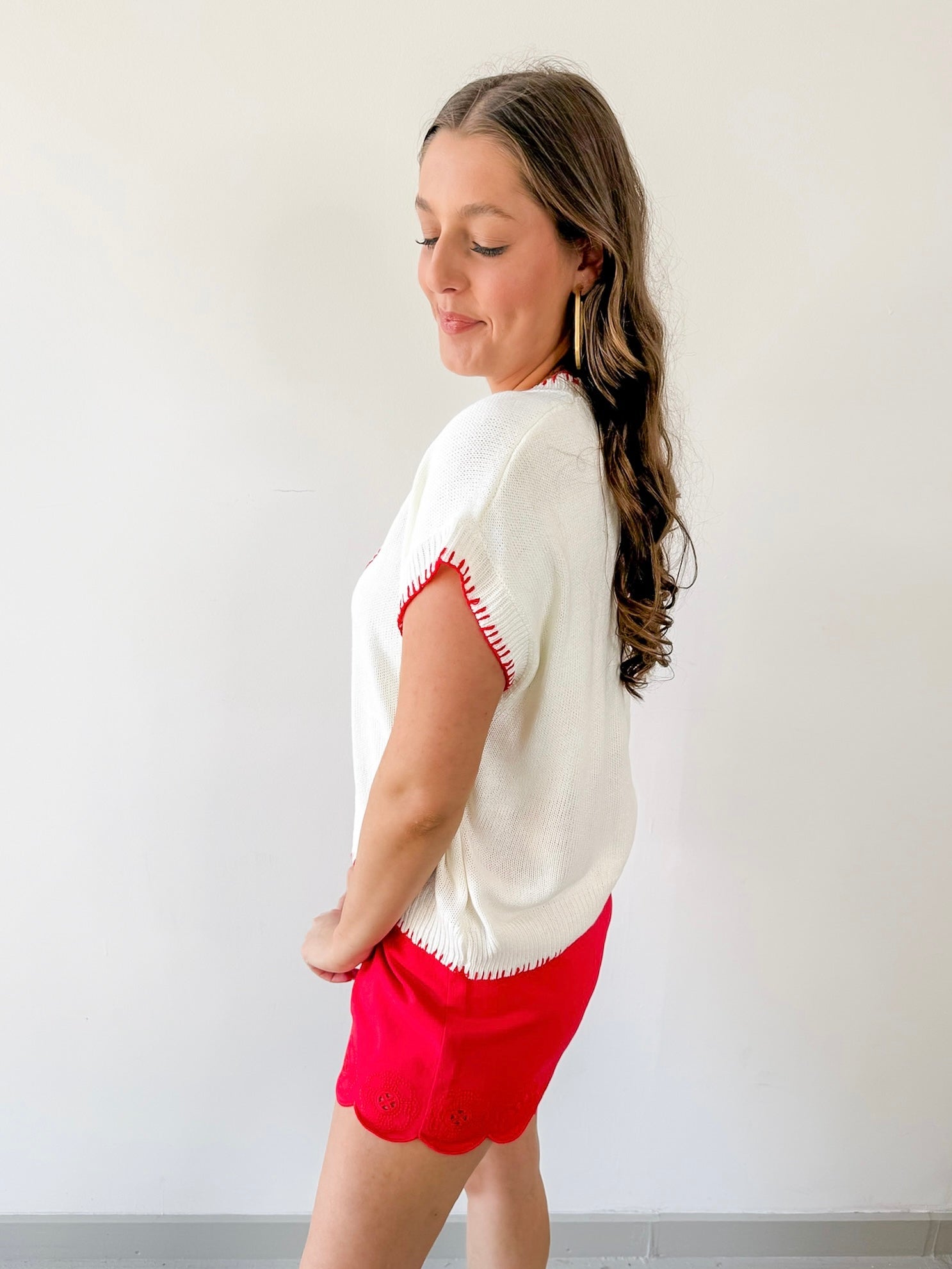 Embroidered Lobster Knit Top