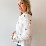 Embroidered Mixed Media Wash Jacket