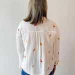 Embroidered Mixed Media Wash Jacket