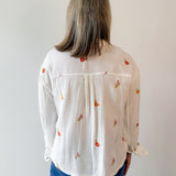 Embroidered Mixed Media Wash Jacket