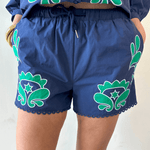 Embroidered Poplin Short