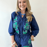 Embroidered Poplin Short