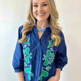 Embroidered Poplin Top