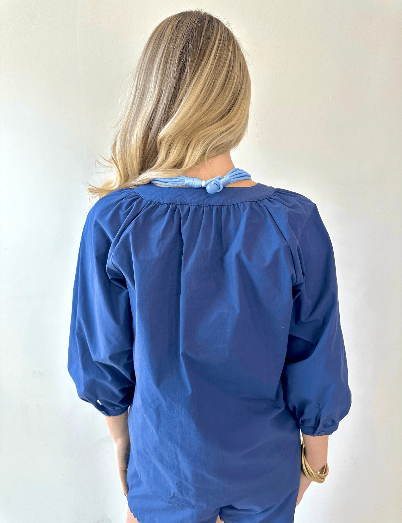 Embroidered Poplin Top