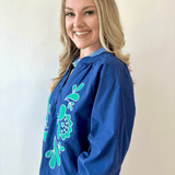 Embroidered Poplin Top