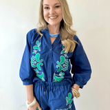 Embroidered Poplin Top