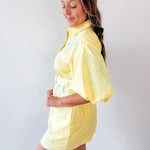 Embroidered Shirt Dress - Butter/Beach Glass