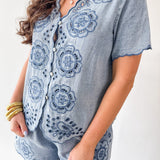 Embroidered Shirt & Short Set
