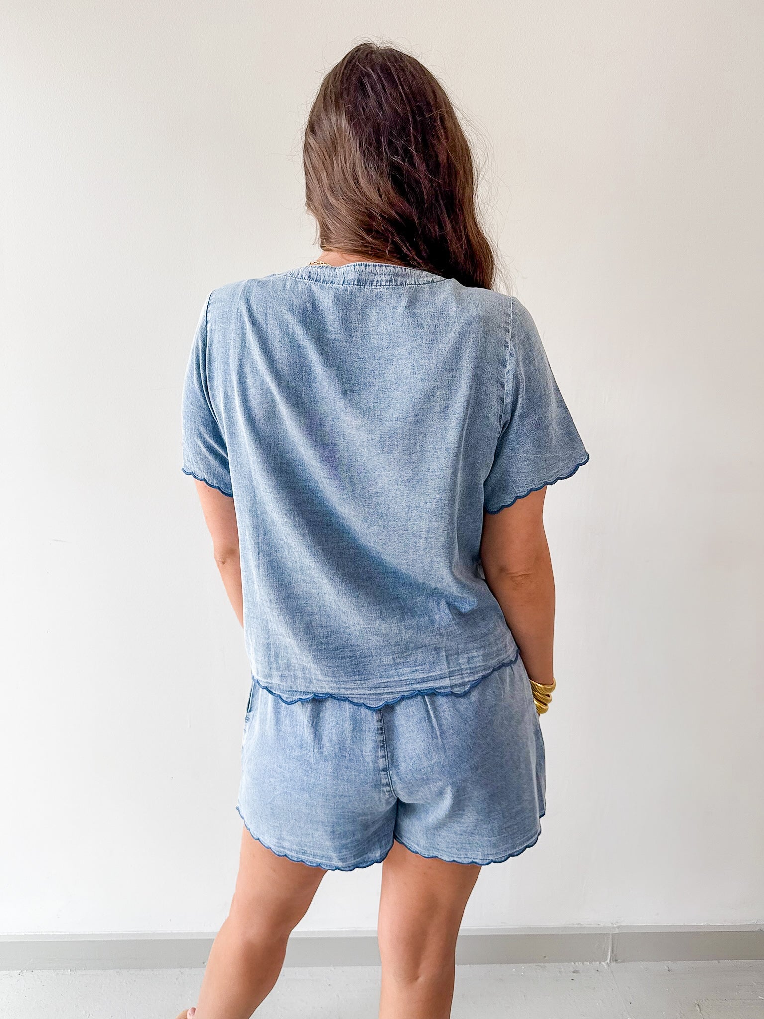 Embroidered Shirt & Short Set