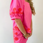 Embroidered Square Top & Skirt Set