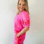 Embroidered Square Top & Skirt Set