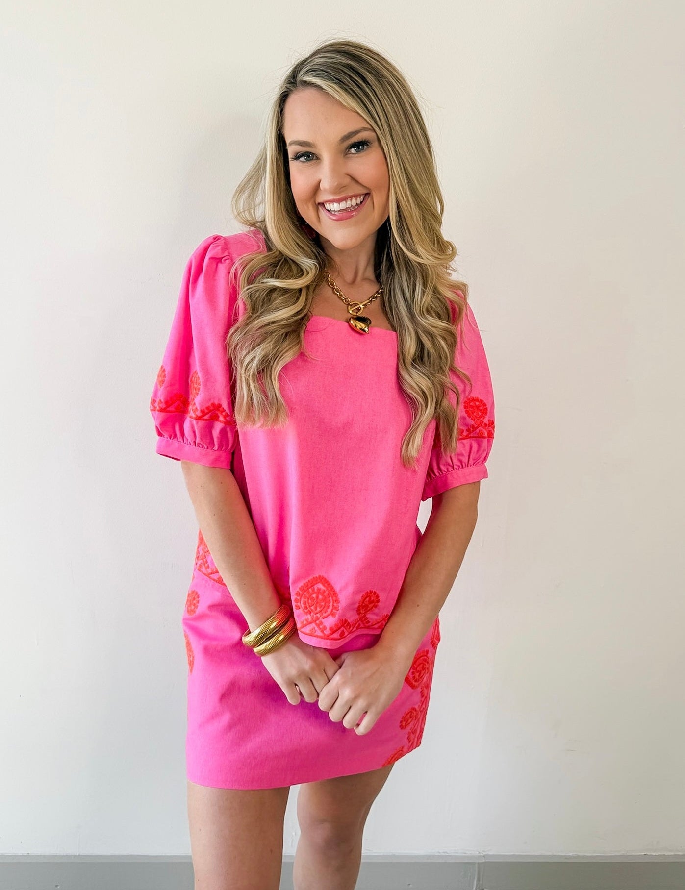 Embroidered Square Top & Skirt Set