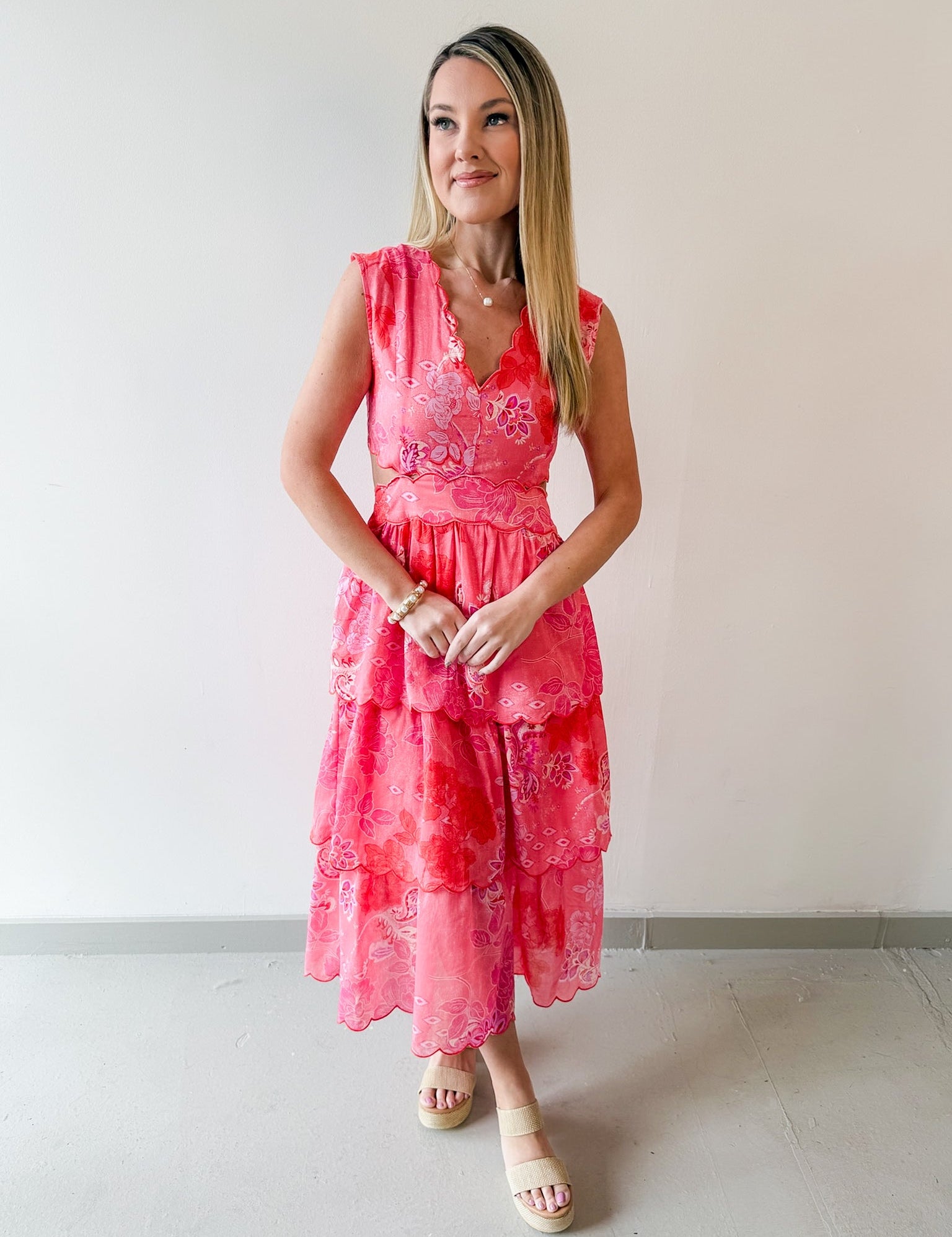 Embroidered Tiered Maxi Dress