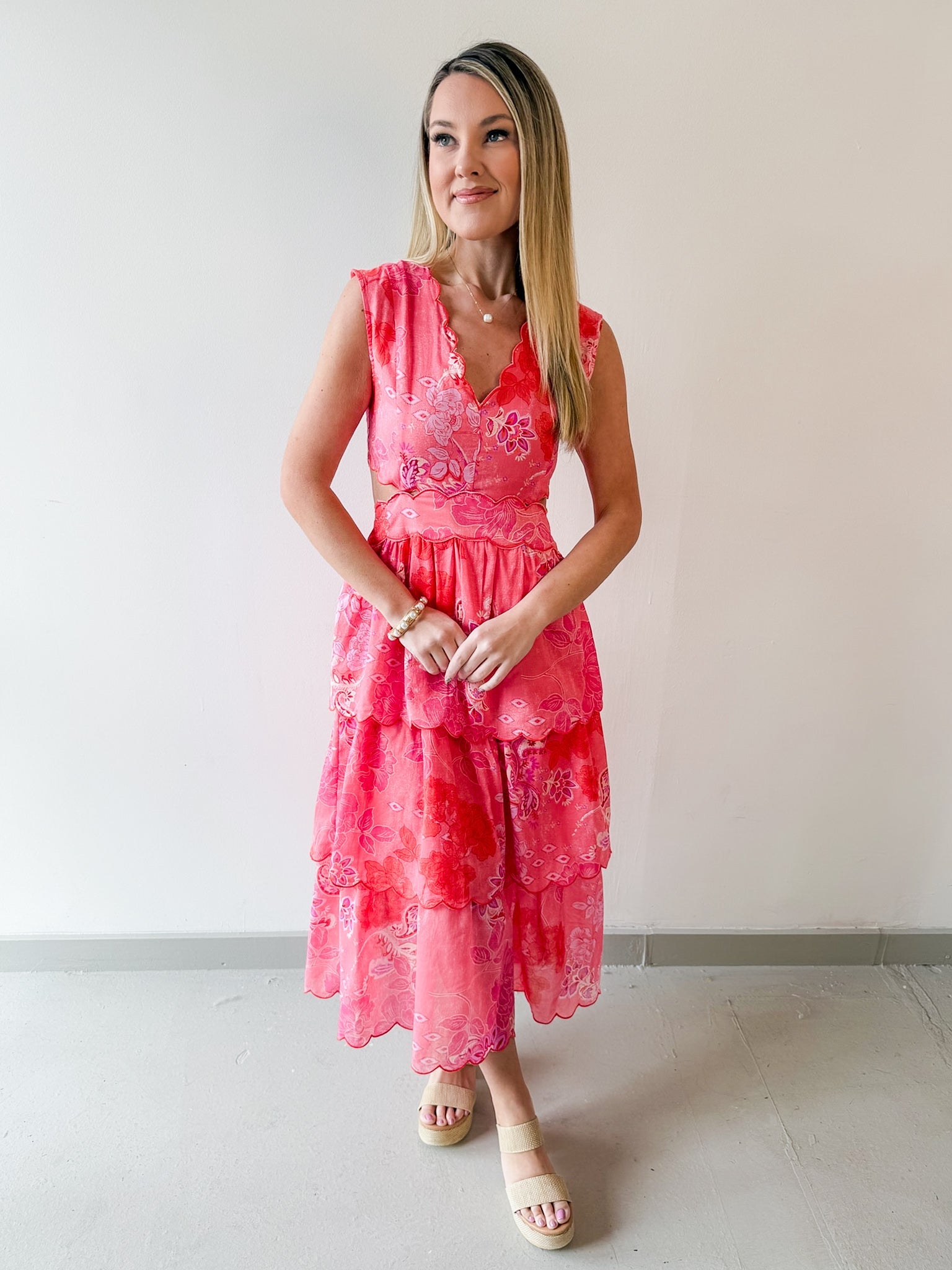 Embroidered Tiered Maxi Dress