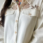 Embroidered Yoke Washed Jacket