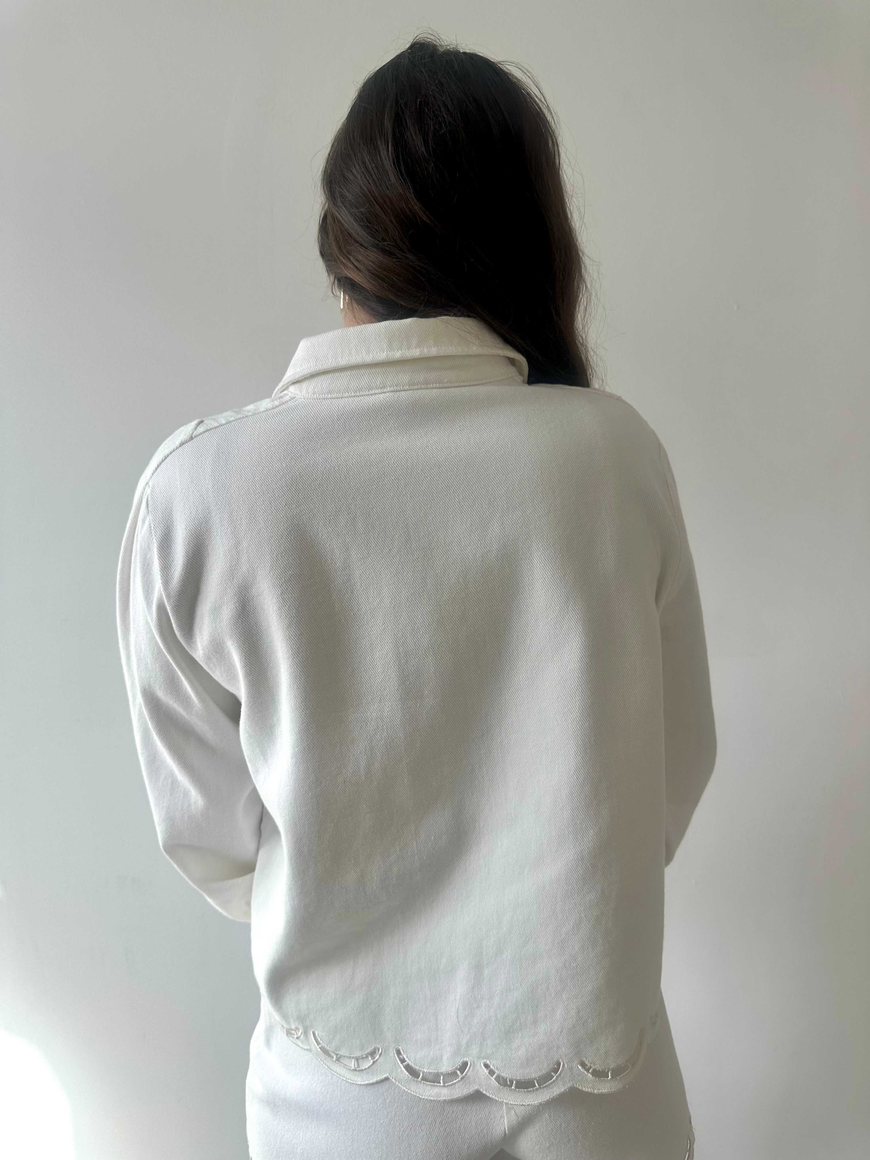 Embroidered Yoke Washed Jacket