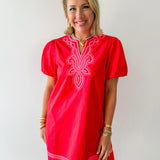 Embroidery Accent Shift Dress