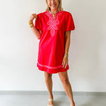 Embroidery Accent Shift Dress
