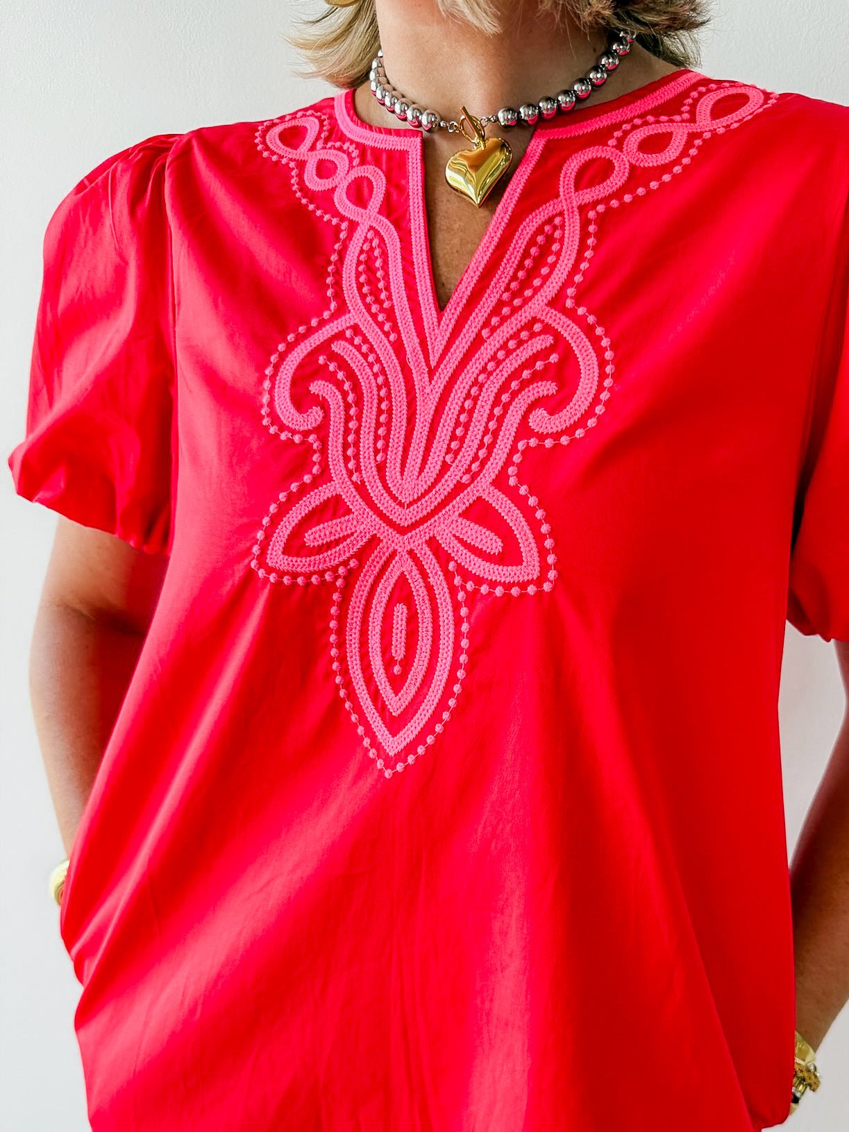 Embroidery Accent Shift Dress