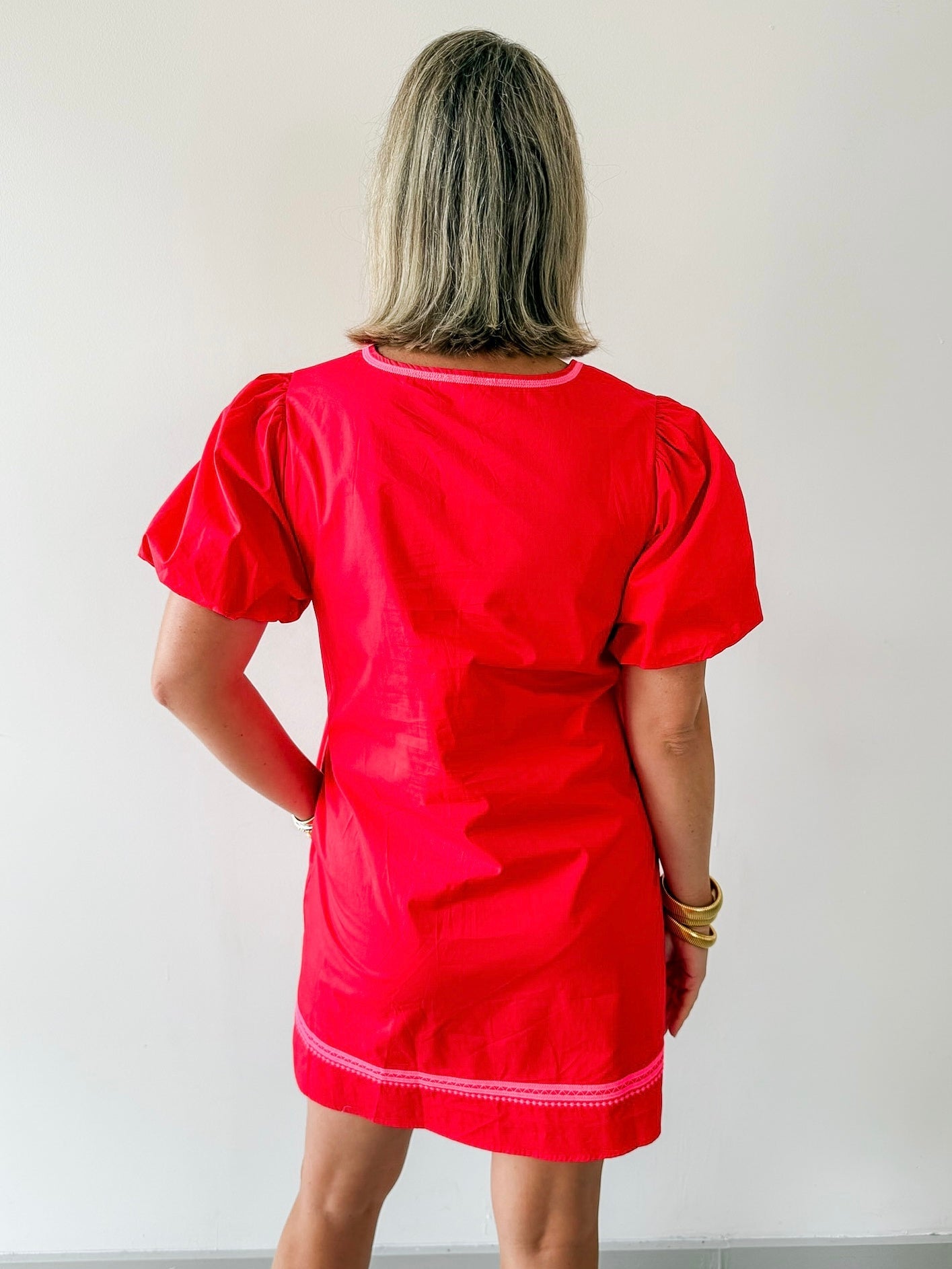 Embroidery Accent Shift Dress