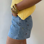 Embroidery Denim Shorts